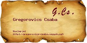 Gregorovics Csaba névjegykártya